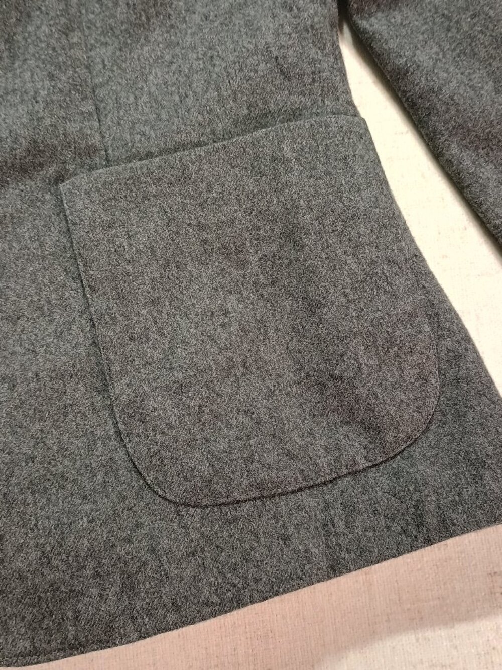 Gray Wool Blend Tailored Blazer Jacket Patch Pockets Medium, vintage old money - Picture 4 of 9